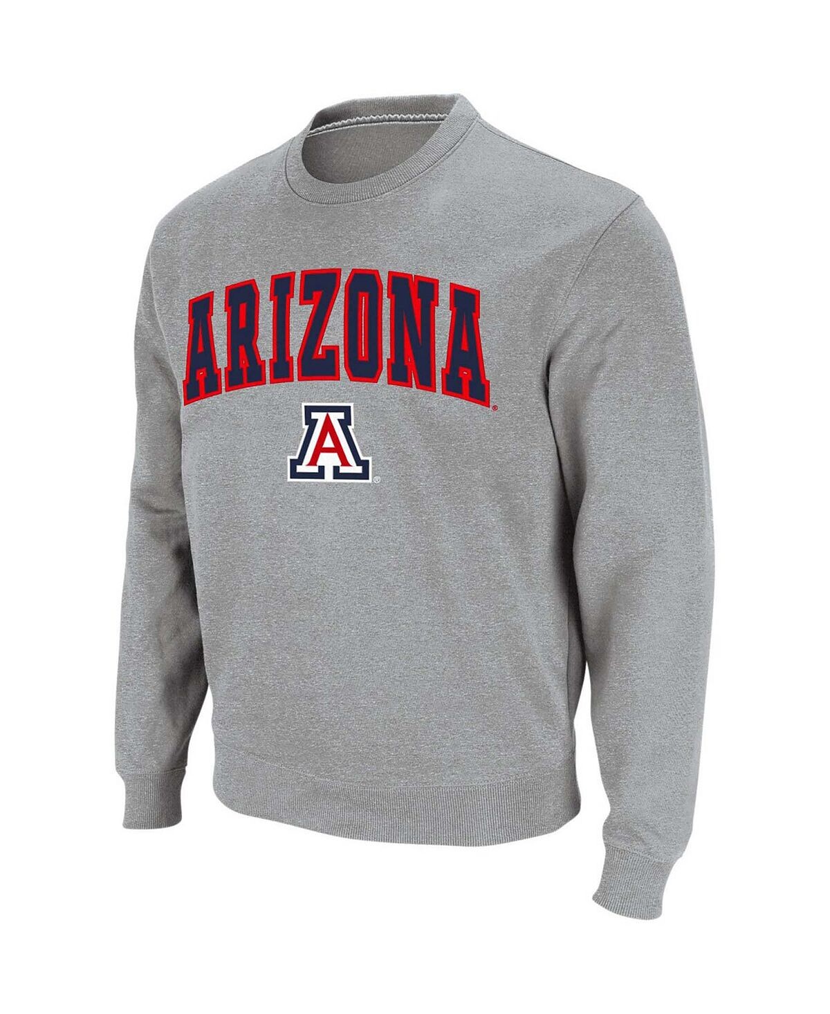 

Мужской свитшот с круглым вырезом с логотипом Heather Grey Arizona Wildcats Arch Logo Colosseum