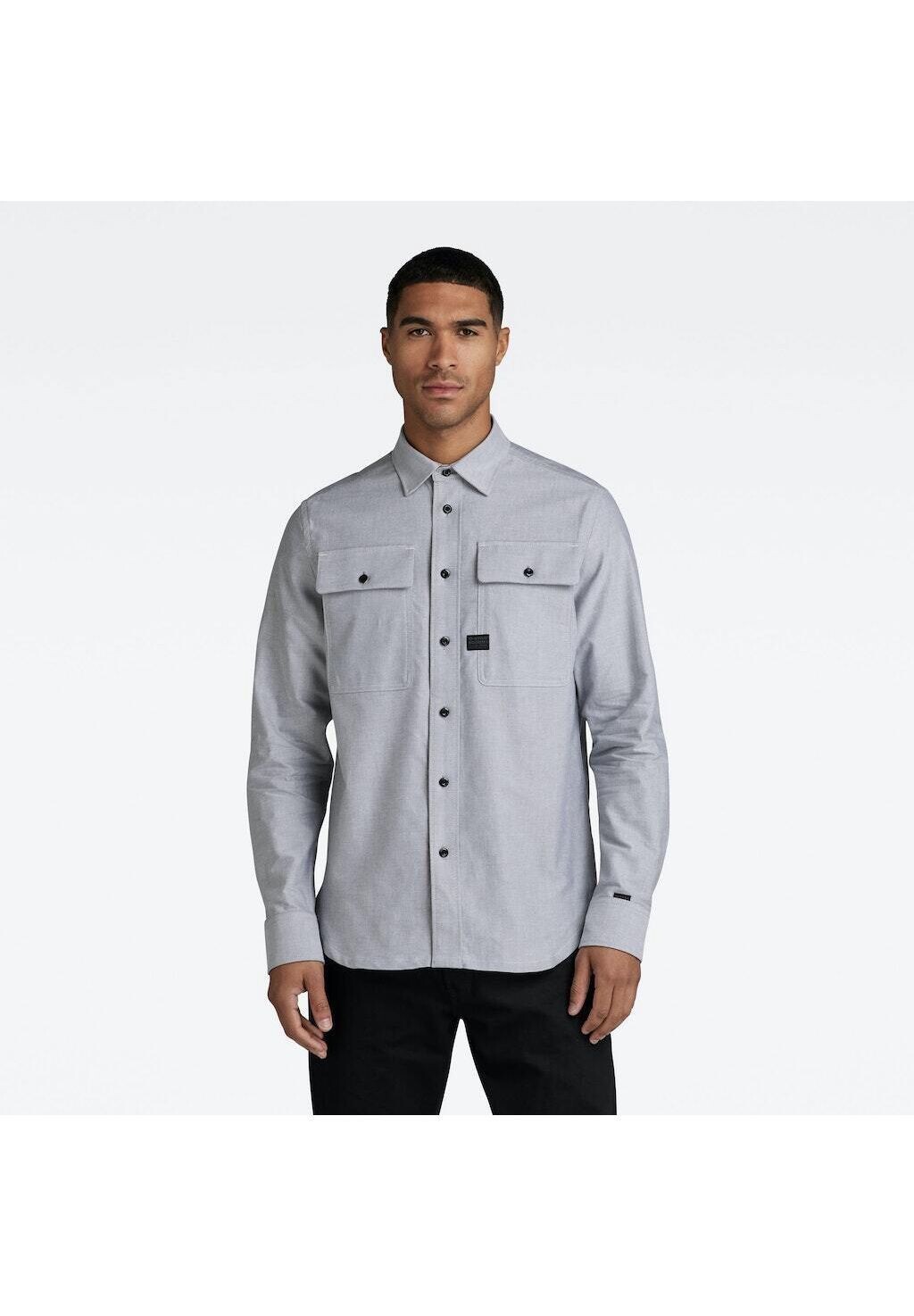 

Рубашка с длинным рукавом G-STAR RAW, цвет Correct Grey White Oxford