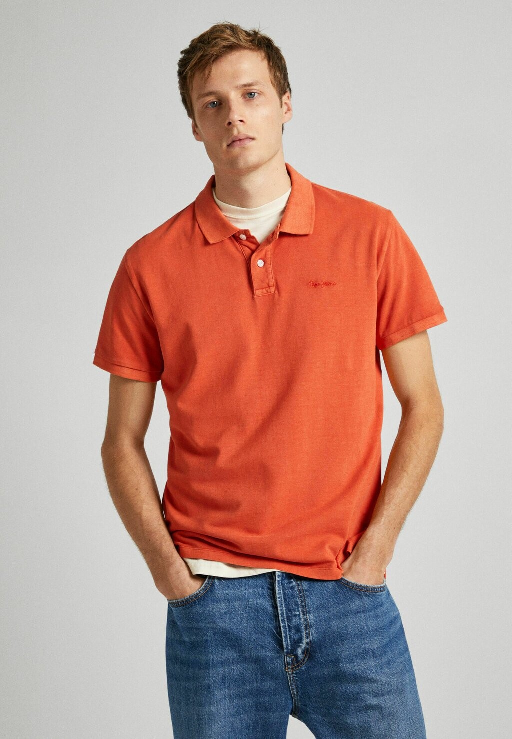 

Рубашка-поло NEW OLIVER Pepe Jeans, цвет burnt orange