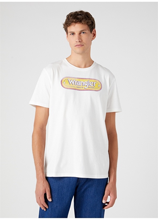 Кремовая мужская футболка с круглым вырезом Wrangler