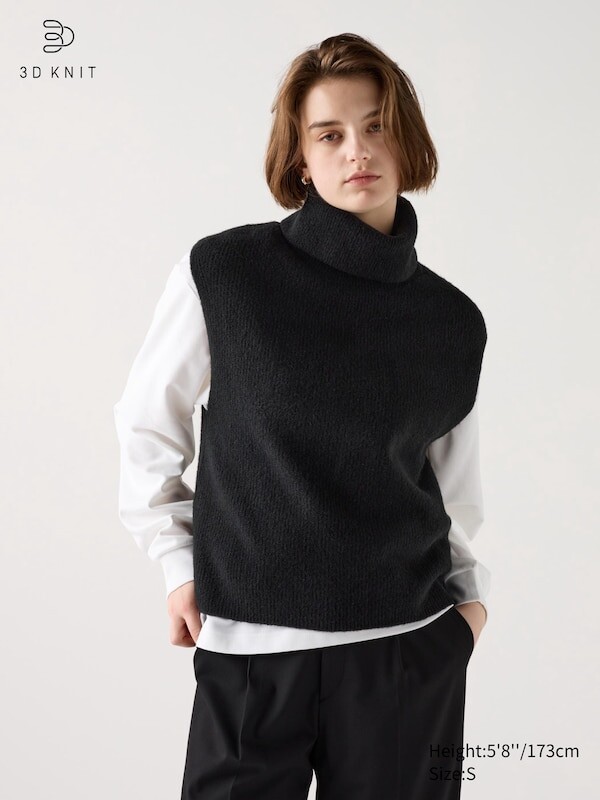 

Водолазка из 3d вязаной пряжи-суфле Uniqlo, черный