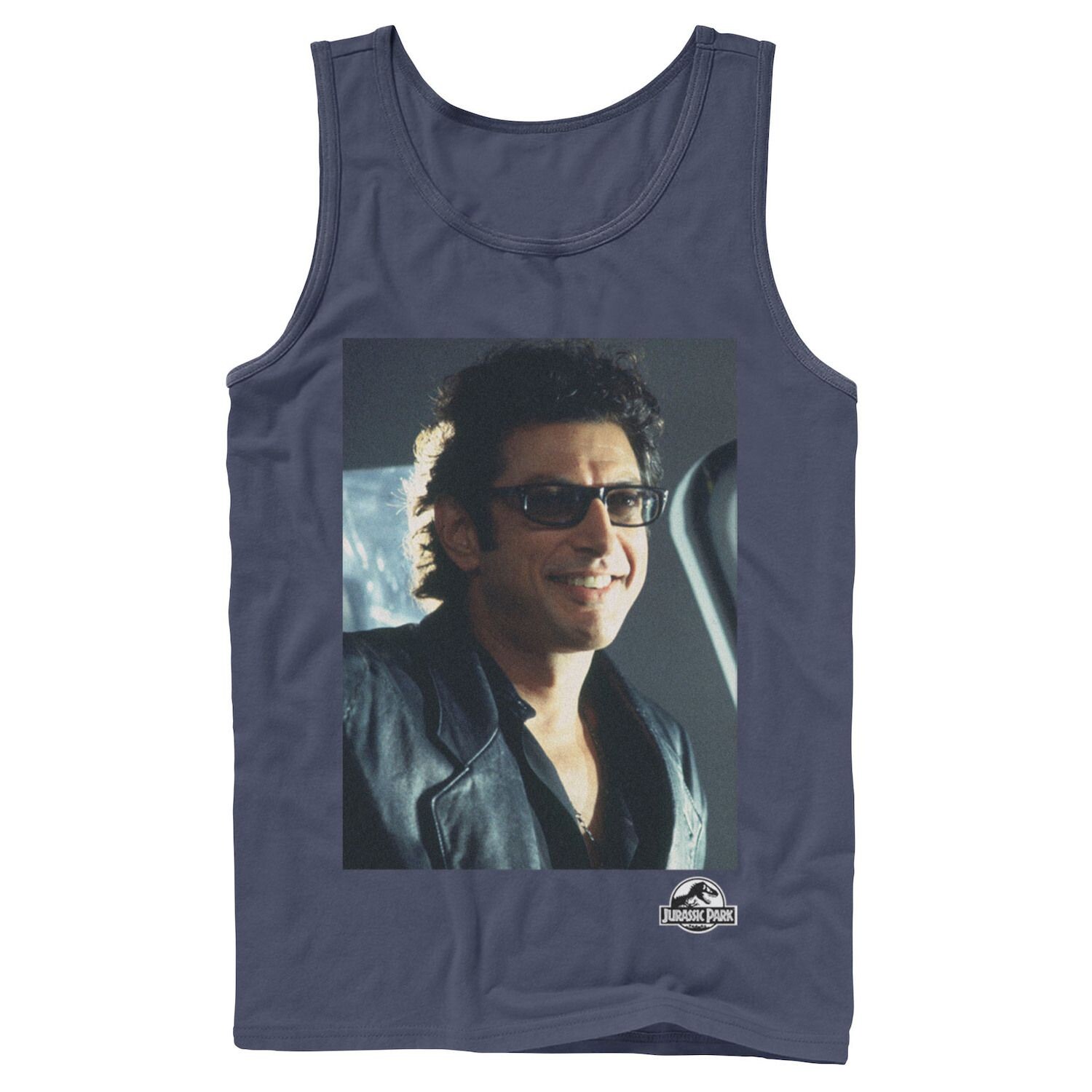 

Мужская майка с рисунком Jurassic Park Goldblum Sly Smile Licensed Character
