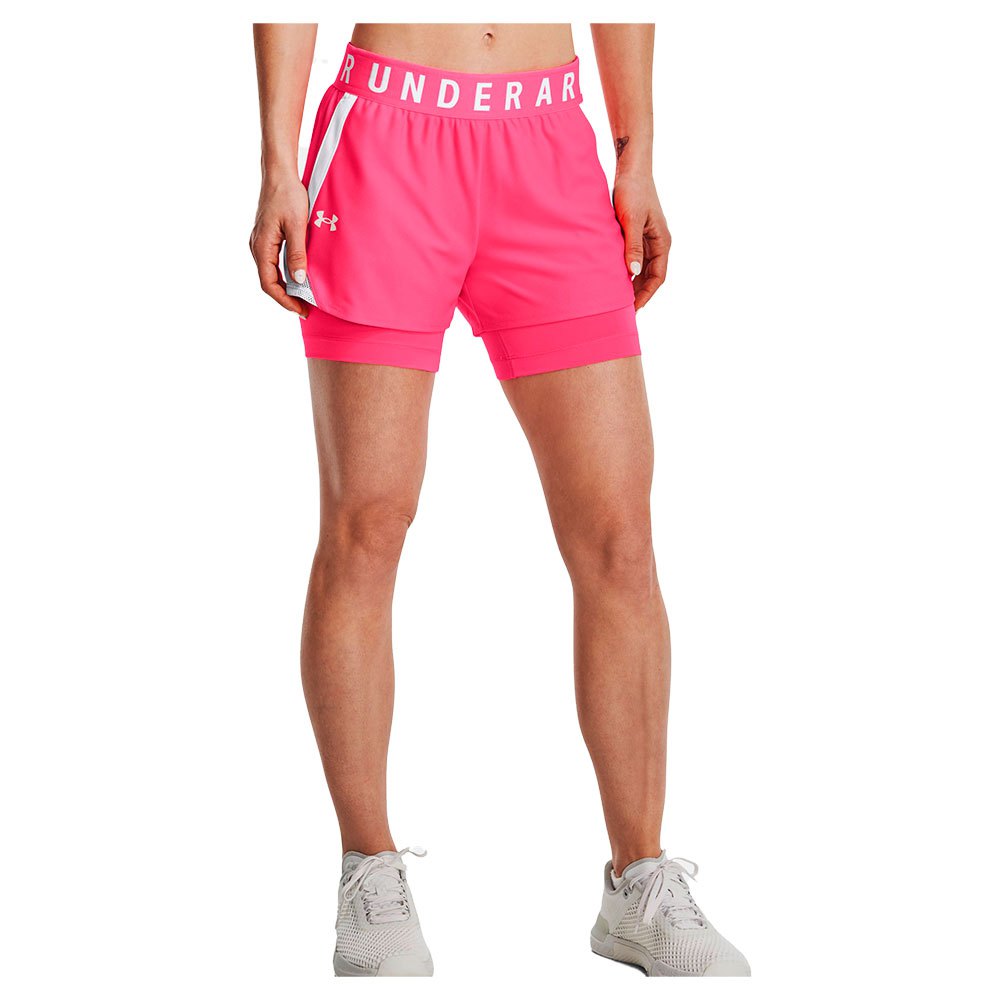 Шорты Under Armour Play Up 2-in-1, розовый шорты женские under armour play up 2 in 1 shorts размер 48 50 rus