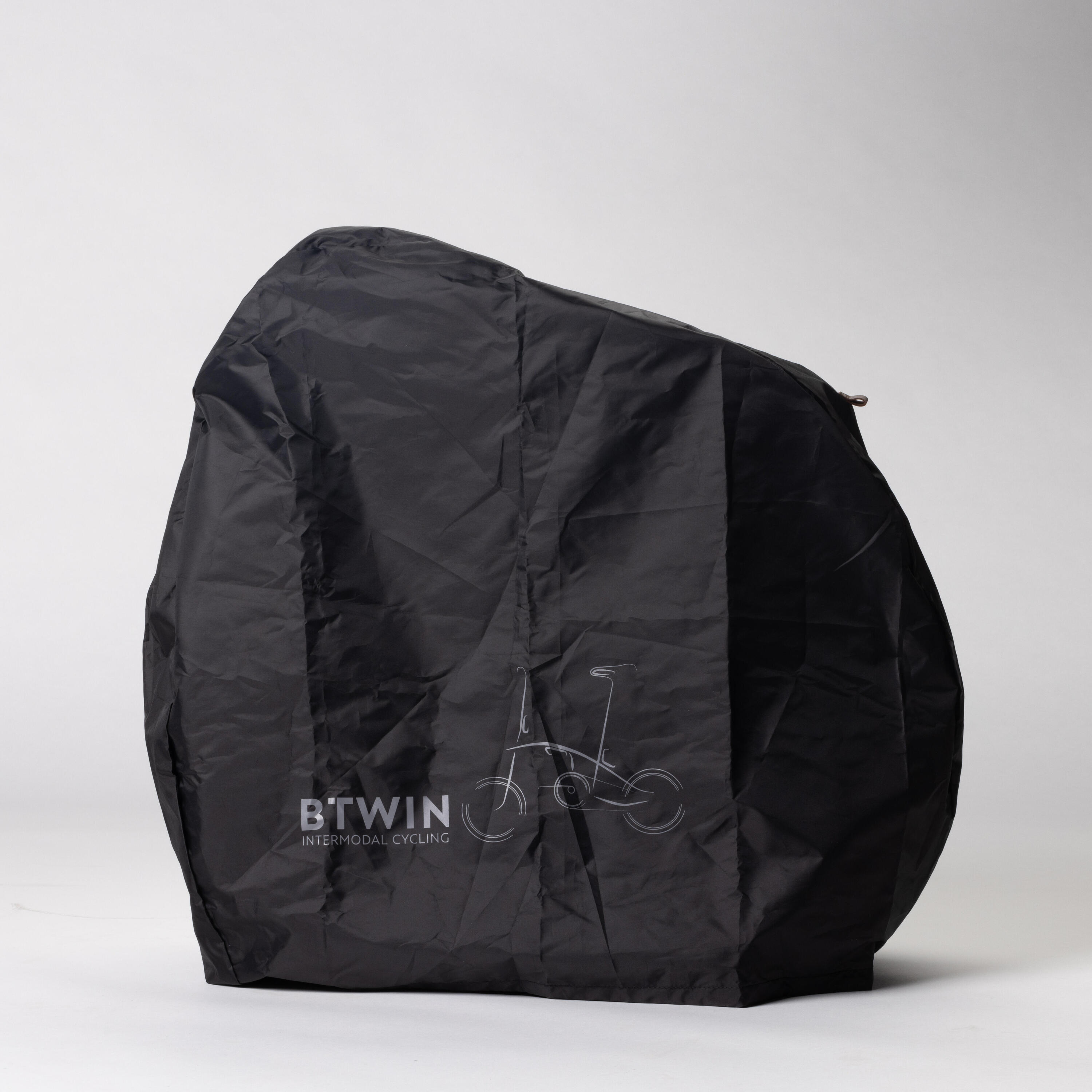 цена Защитный чехол для велосипеда + сумка для складного велосипеда 16 дюймов BTWIN, черный
