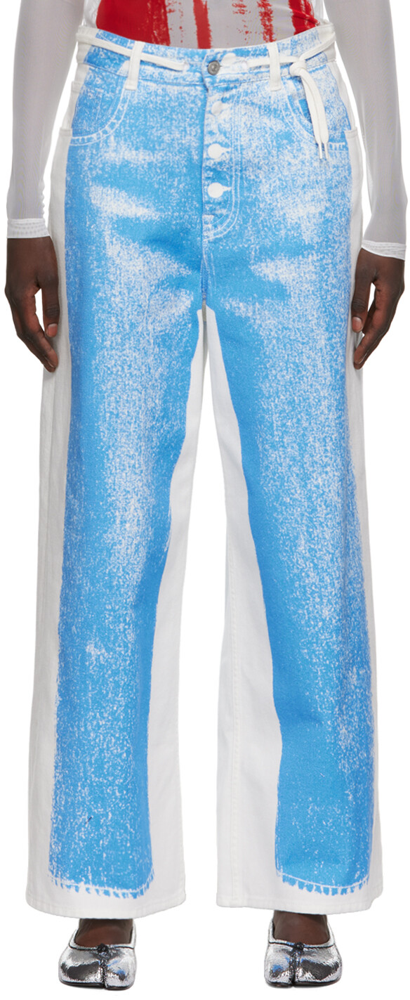 

Синие джинсы Trompe L'oeil MM6 Maison Margiela