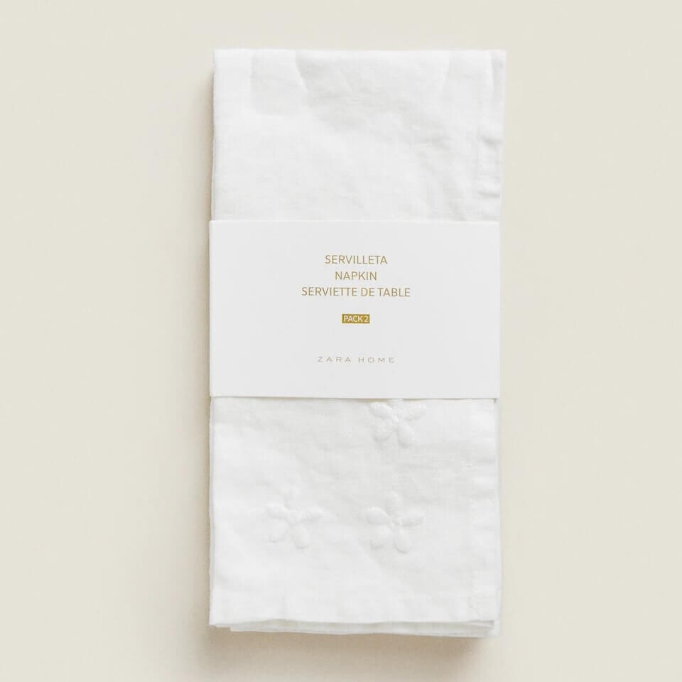 

Салфетки Zara Home Linen (2шт.), белый