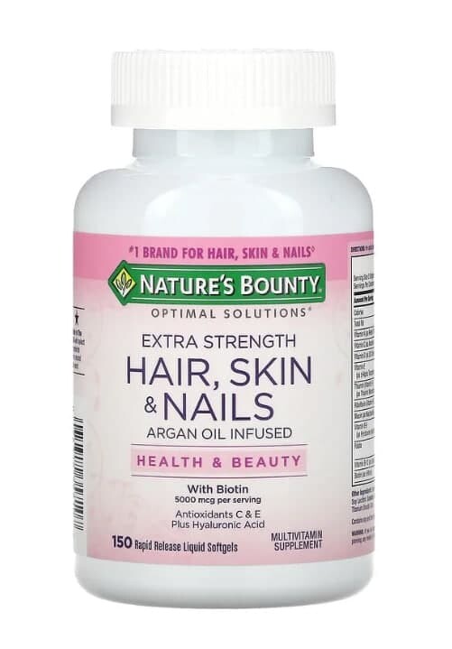 

Витамины для волосы, кожи и ногтей Nature's Bounty Optimal Solutions, 150 капсул
