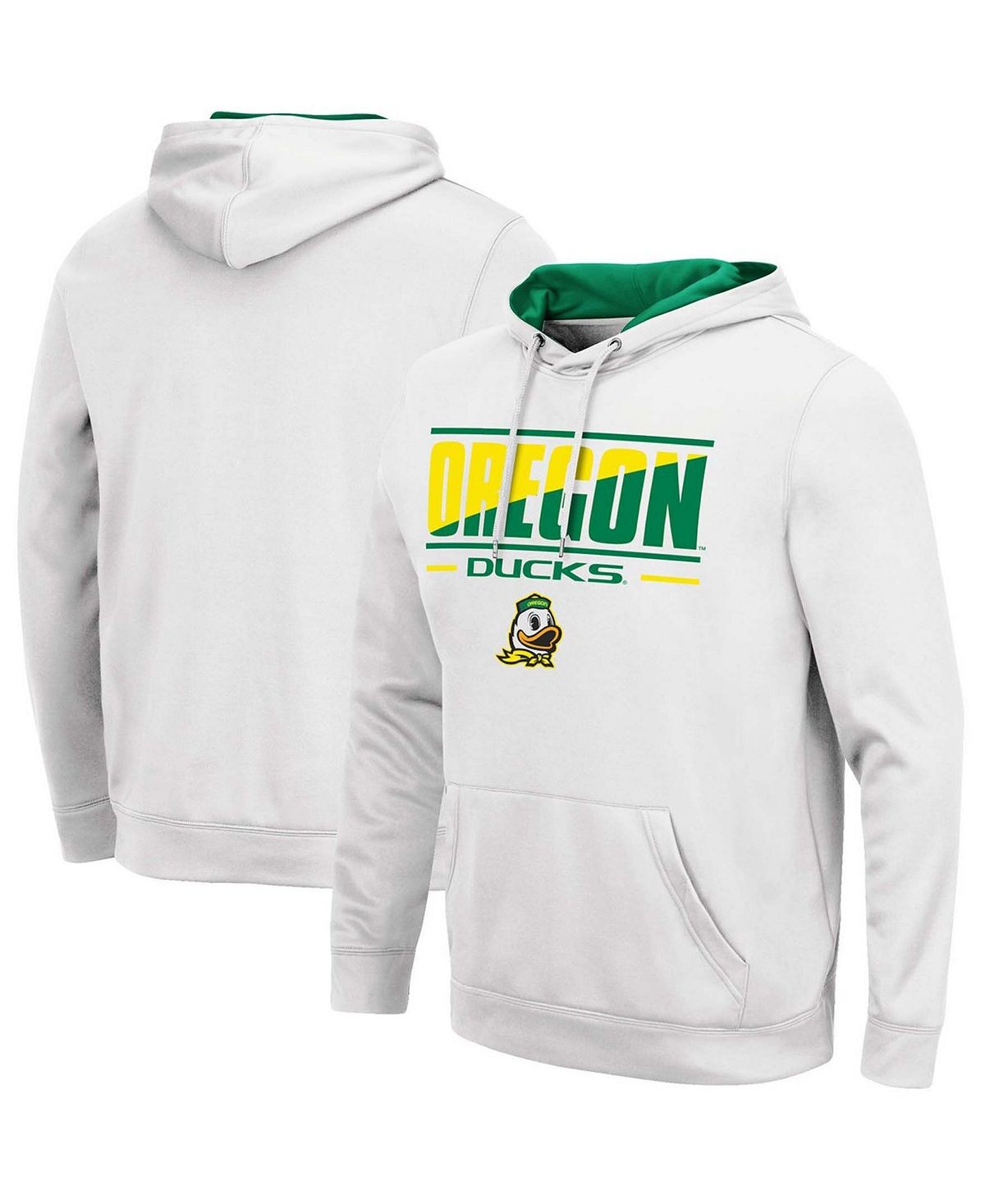 

Мужская белая толстовка с капюшоном oregon ducks slash stack 2.0 pullover Colosseum, белый