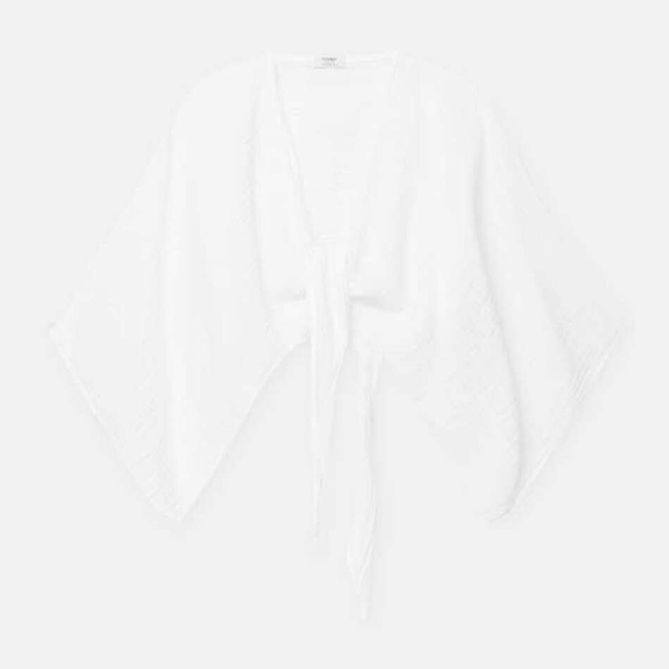 

Блуза-кимоно Pull&Bear Cropped Kimono, белый