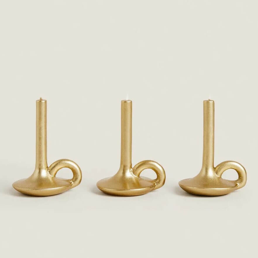 

Декоративная свеча Zara Home Pack Of Christmas Cylindrical, золотой