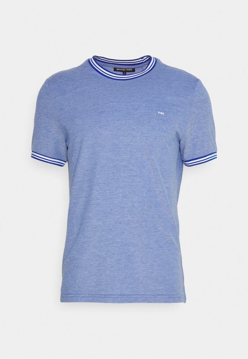 

Футболка Michael Kors Tipped Birdseye Tee With Print, синий