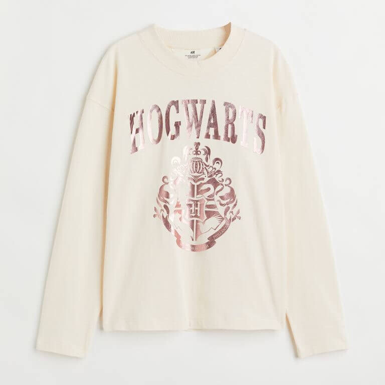 

Топ с принтом из хлопкового джерси H&M Harry Potter, бежевый