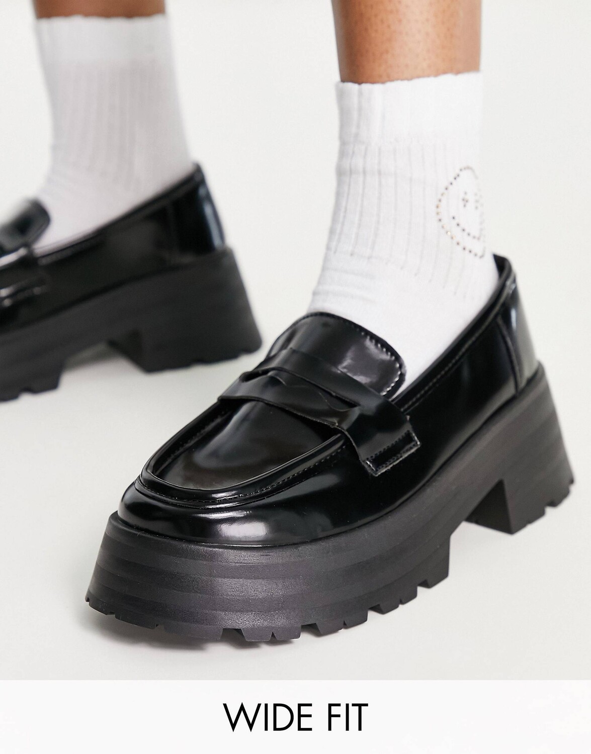 

Черные массивные лоферы широкого кроя ASOS DESIGN Moonlight