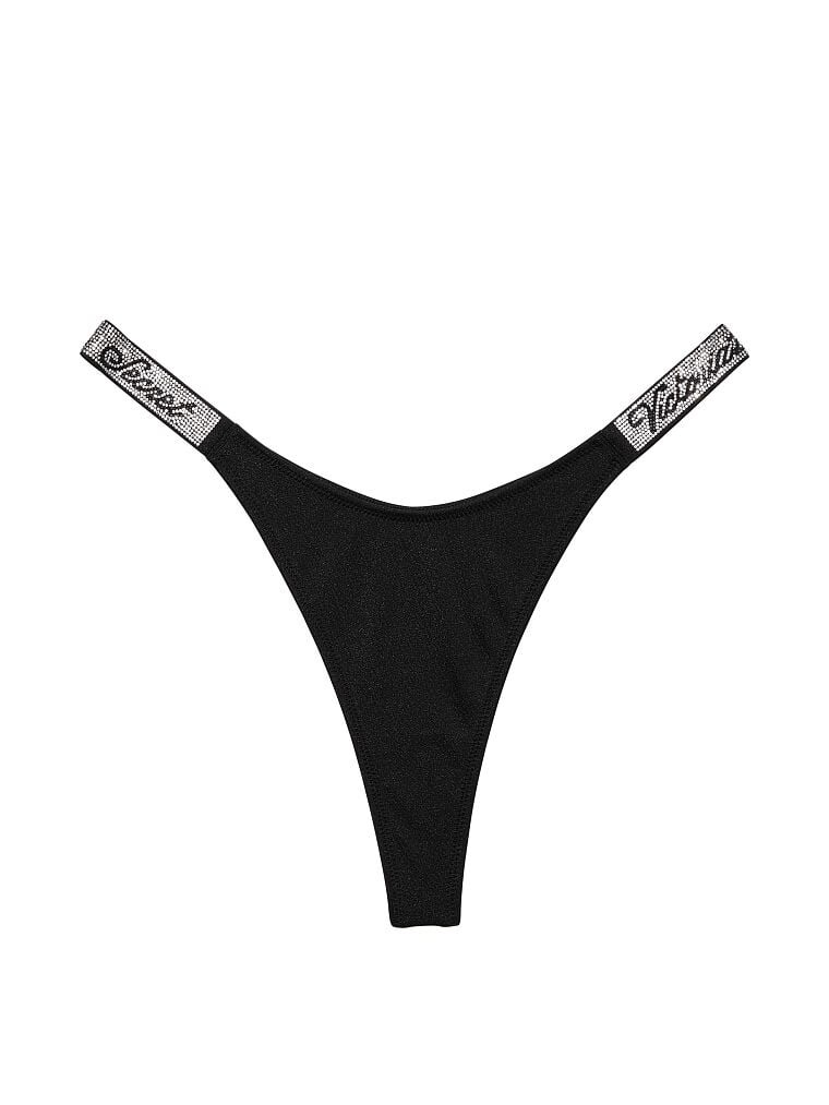 

Трусы Victoria's Secret Swim Shine Strap Bikini Bottom, чёрный