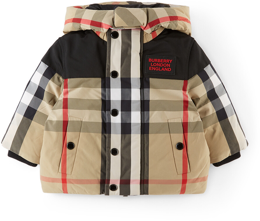 

Пуховик в клетку Baby Beige Chrissy Burberry