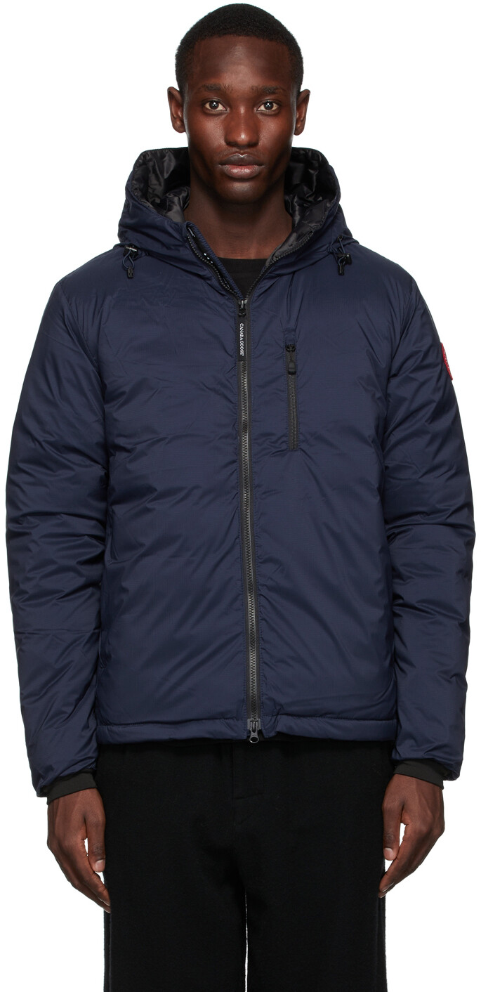 

Темно-синяя пуховая куртка с капюшоном Lodge Canada Goose