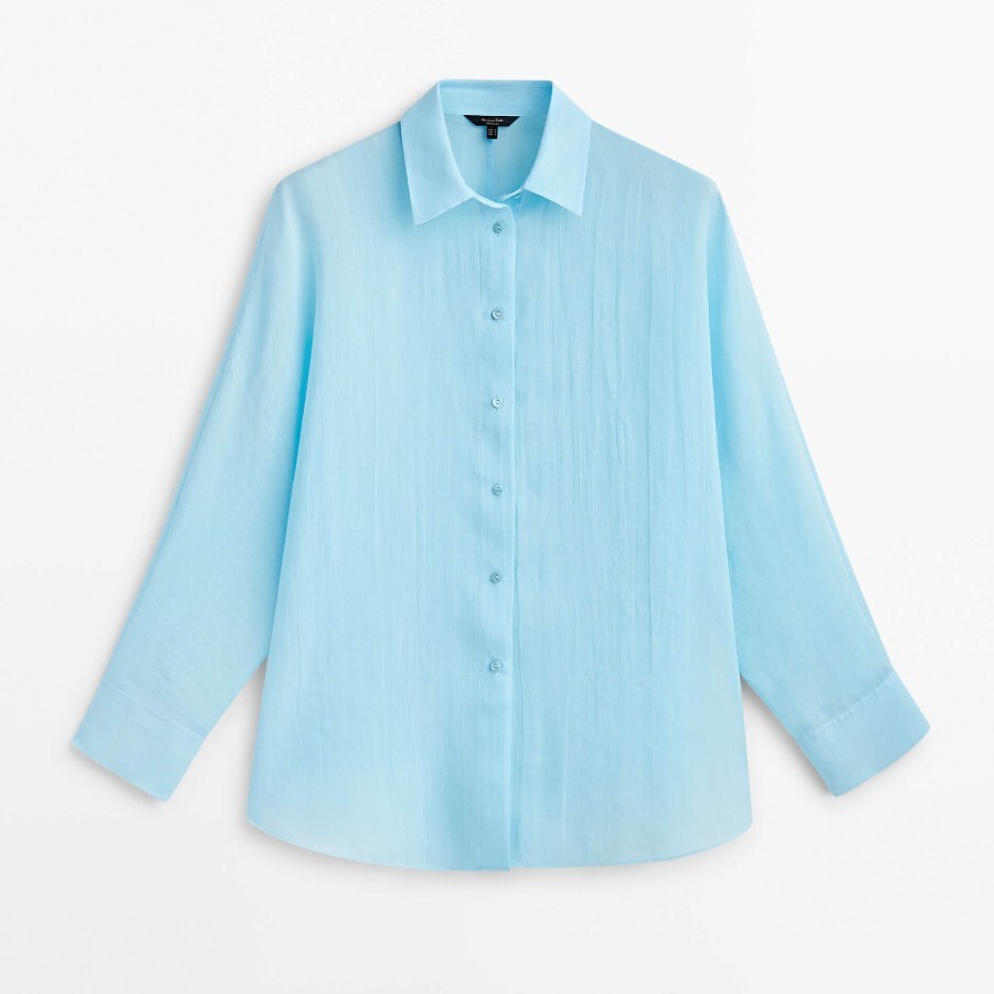 

Блуза Massimo Dutti 100% Ramie, голубой
