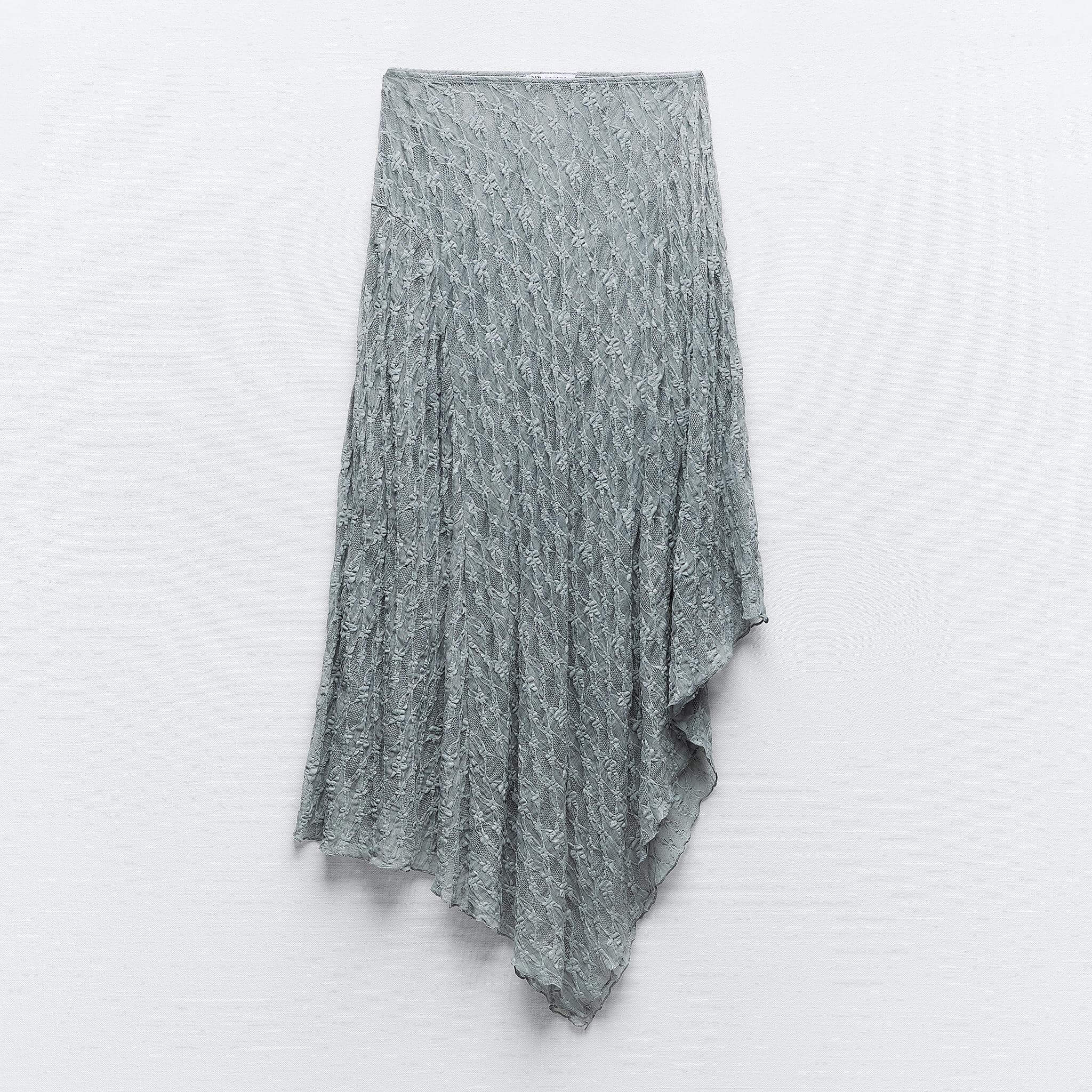Юбка Zara Asymmetric Lace, серо-синий юбка шорты zara asymmetric серый