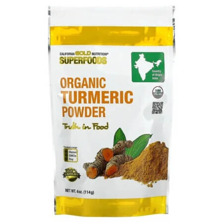 

Органический порошок куркумы California Gold Nutrition Superfoods, 114 г