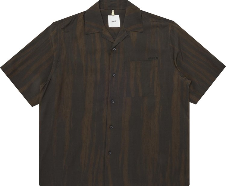 Рубашка OAMC Woven Kurt Shirt 'Dark Wood', коричневый