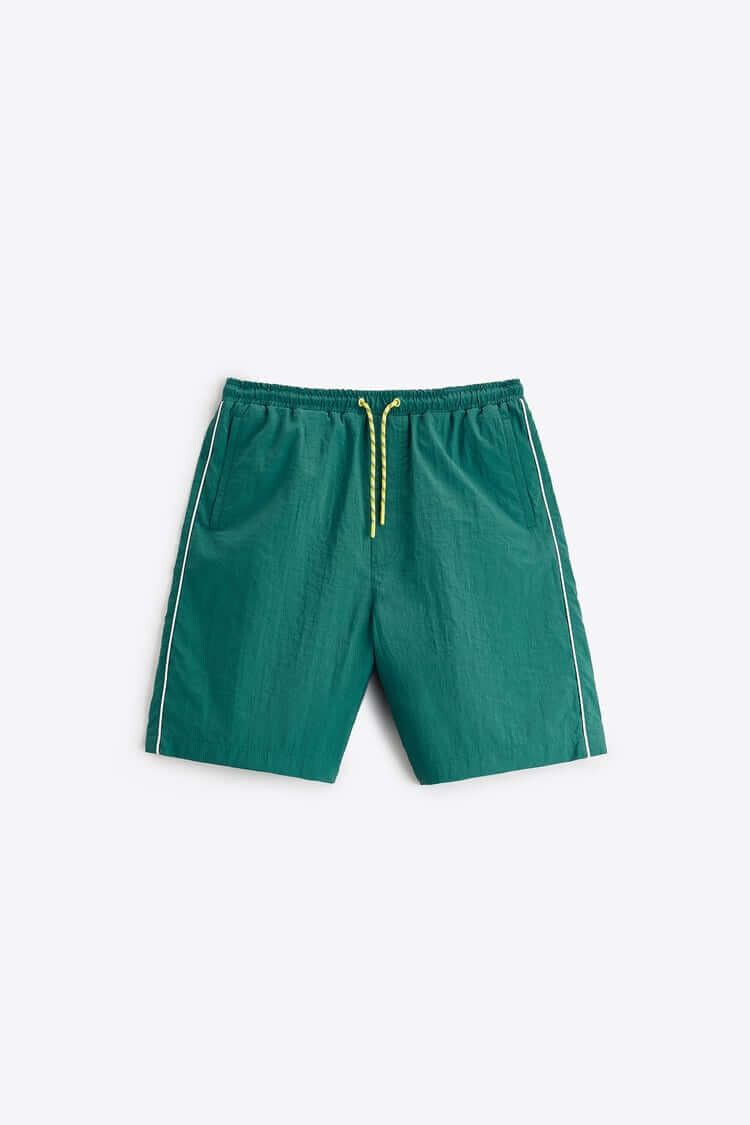 

Шорты Zara Contrast Technical Bermuda, зелёный