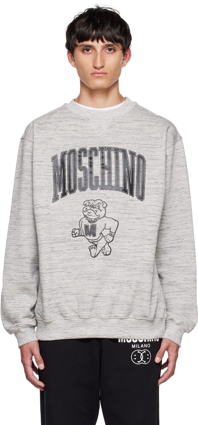 

Серый университетский свитшот Moschino