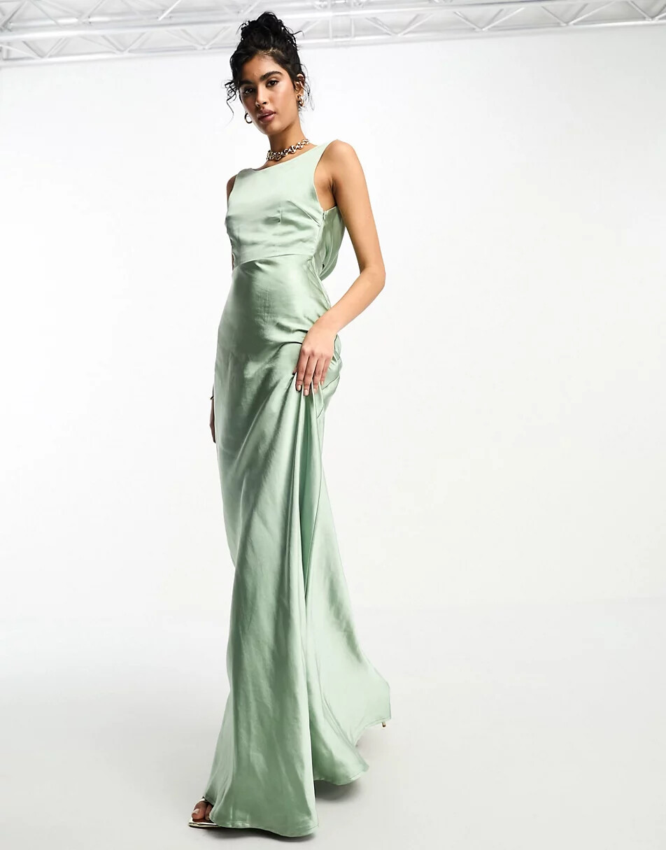 

Платье Six Stories Bridesmaids cowl back satin, зеленый