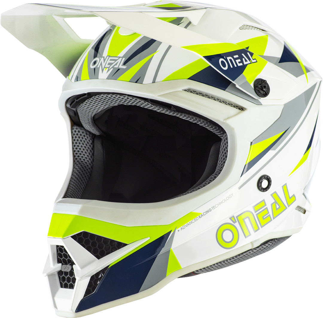 Шлем Oneal 3Series Triz для мотокросса, синий/желтый
