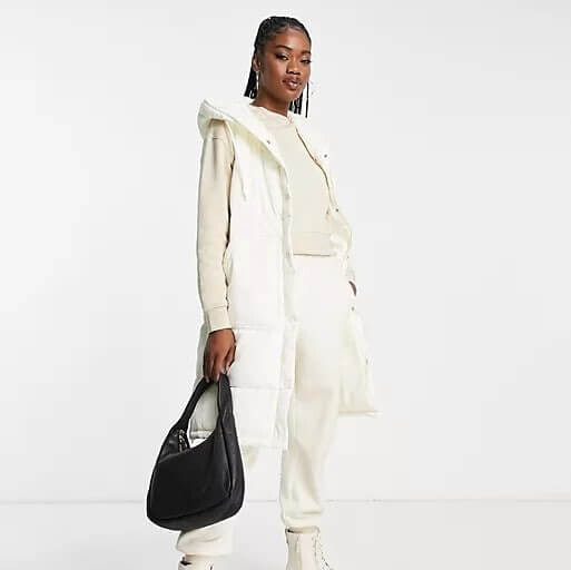 

Удлиненный жилет Pull&Bear, бежевый