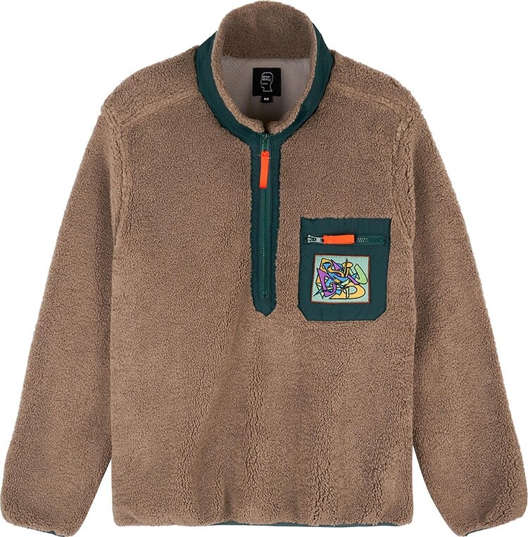 

Куртка Brain Dead Teddy Sherpa Half Zip Jacket 'Nutmeg', коричневый