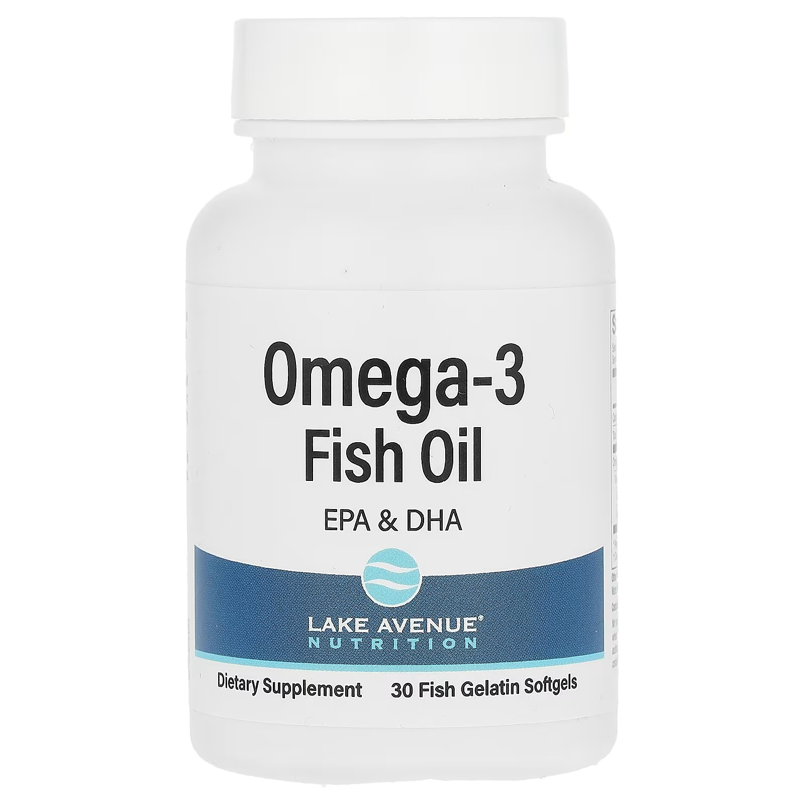 Lake Avenue Nutrition Рыбий жир с омега-3 1250 мг, 30 мягких капсул из рыбного желатина