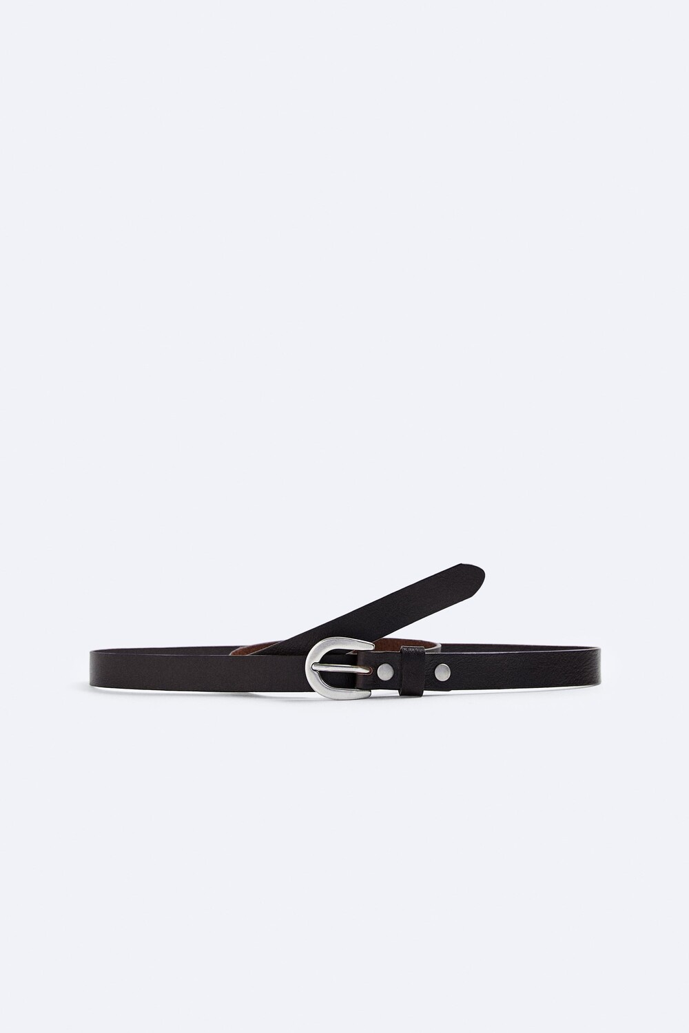 

Тонкий кожаный ремень Zara, браун