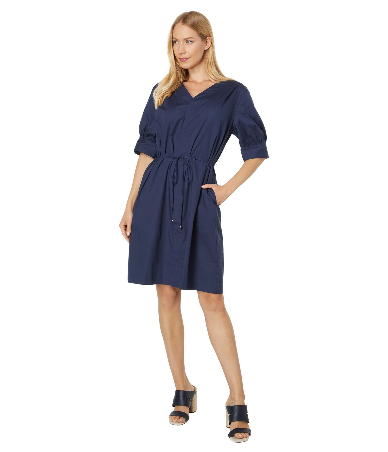 

Платье H Halston, 3/4 Sleeve Banded Wrap Dress