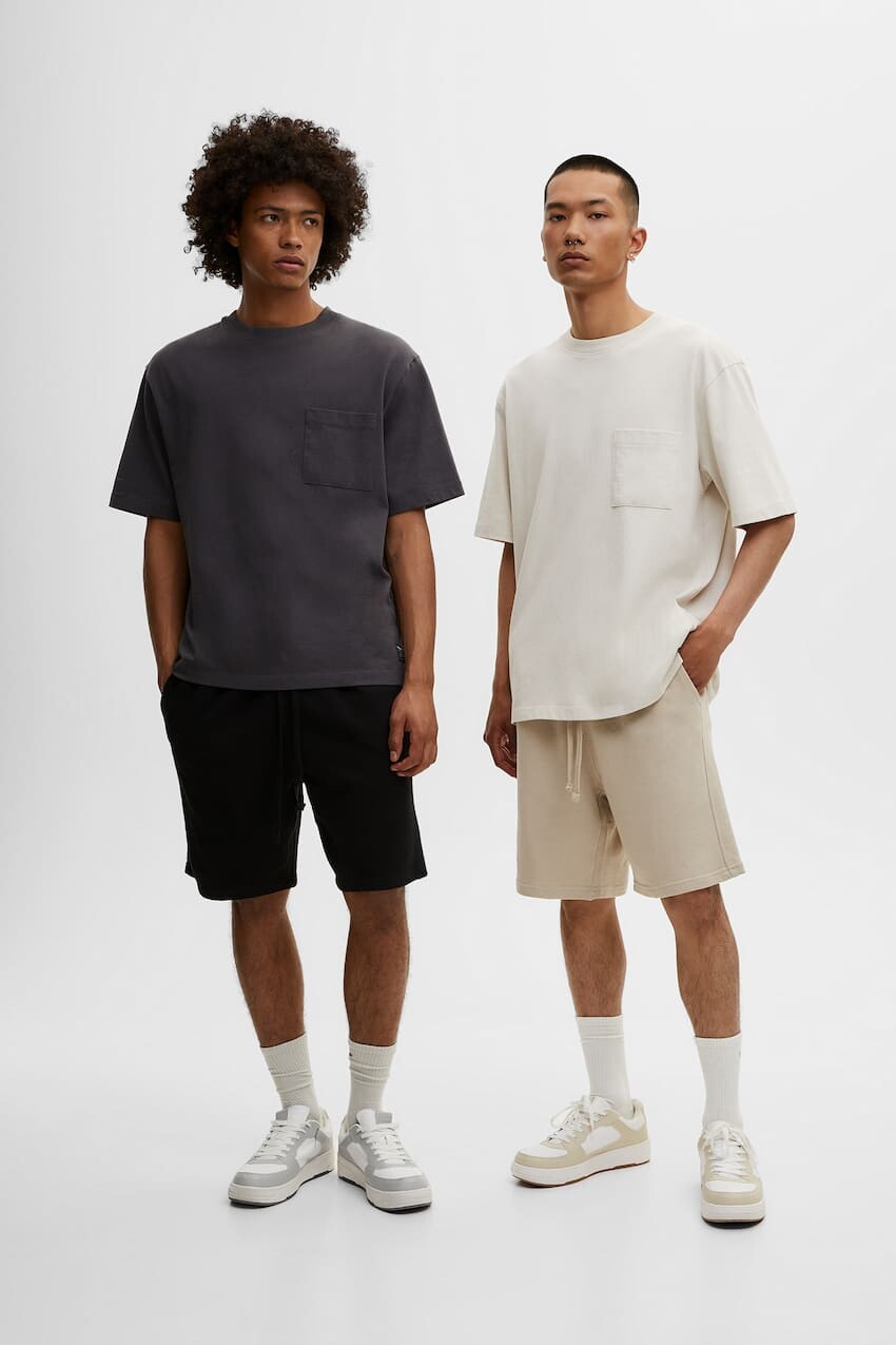 

Набор из 2 беговых шорт-бермуд Pull&Bear, бежевый