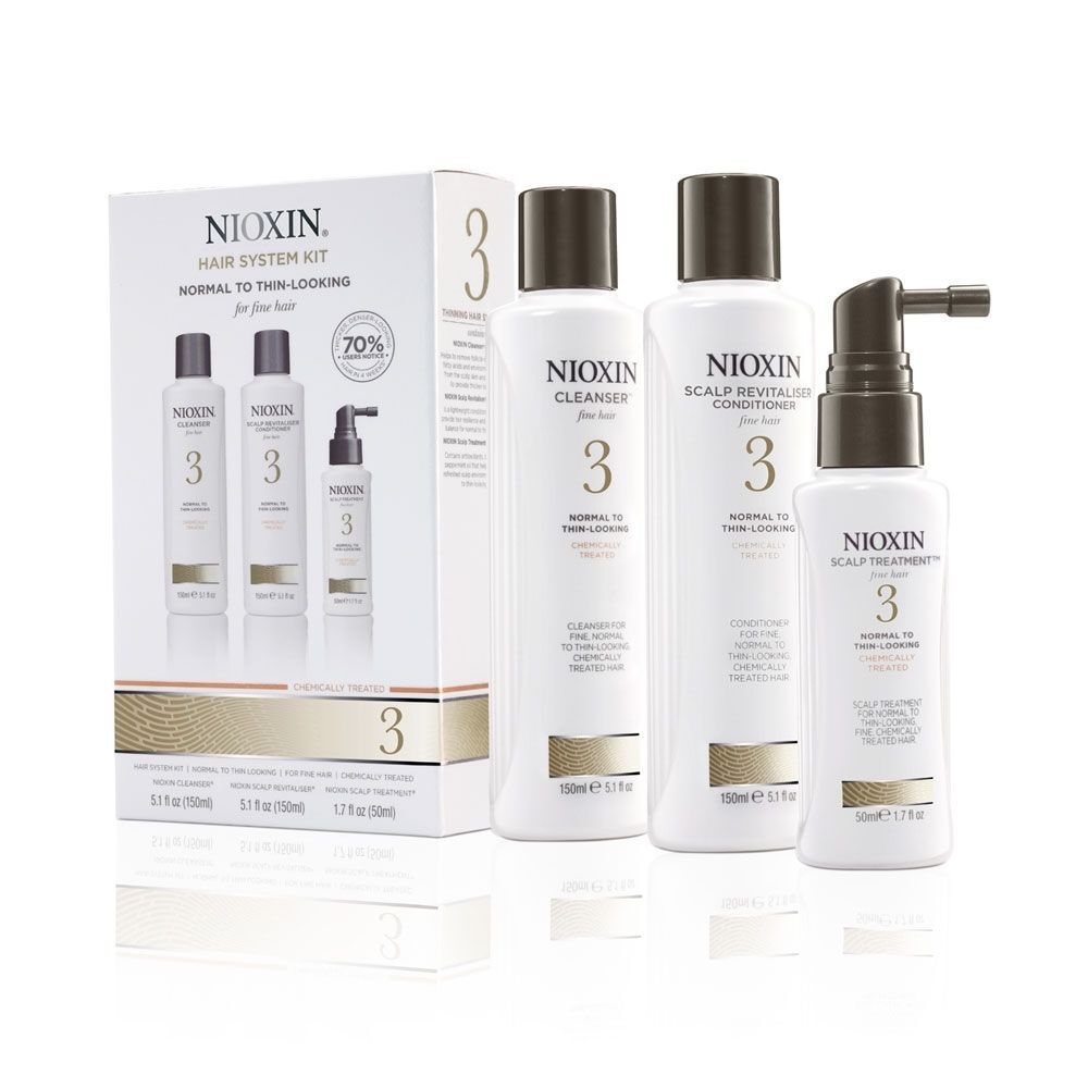 Nioxin System 3 SMALL набор для окрашенных и слегка редеющих волос: шампунь, 150 мл + кондиционер, 150 мл + уход, 50 мл