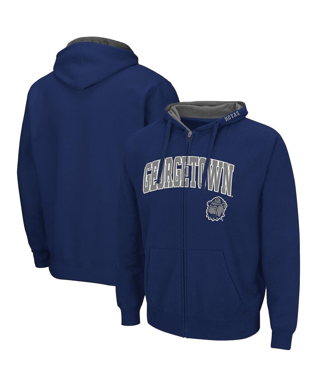 

Мужская темно-синяя худи georgetown hoyas arch & logo 3.0 с молнией во всю длину Colosseum, синий
