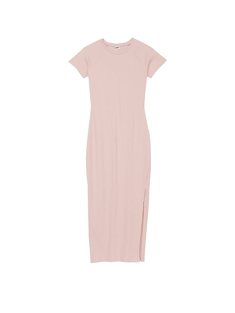 

Платье Victoria's Secret Pink Contour Ribbed Midi, светло-розовый