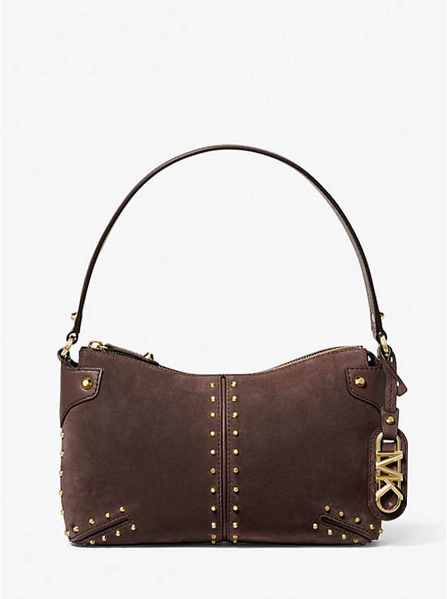 

Сумка Michael Michael Kors Astor Large Studded Leather Shoulder, шоколадный