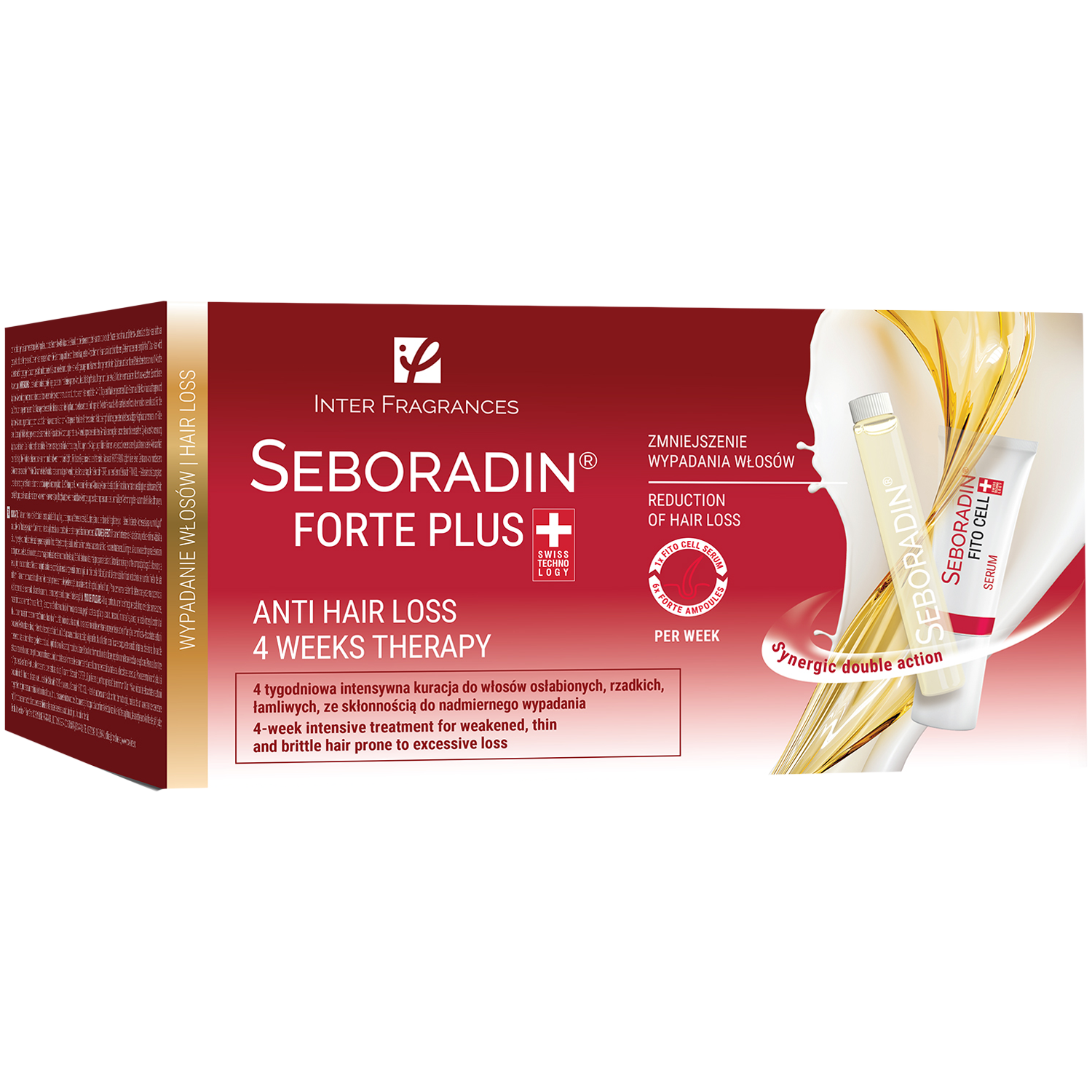 Seboradin Forte Plus набор: ампулы для волос, 24x5,5 мл + сыворотка для волос, 4x6 г