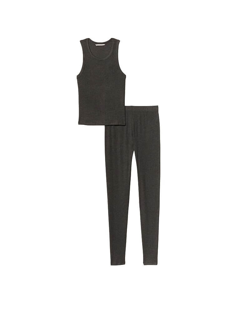 

Топ и леггинсы Victoria's Secret Ribbed, темно-серый