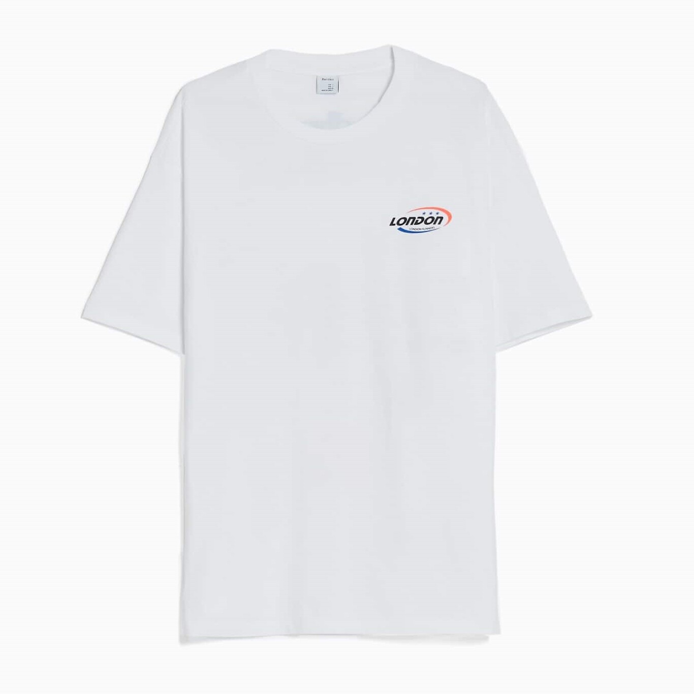 

Футболка Bershka Retro Sporty Boxy Fit Short Sleeve, белый