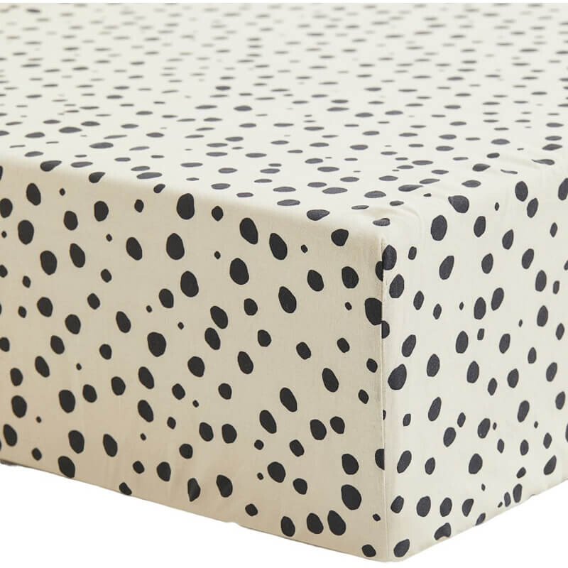 

Простыня на резинке H&M Home Patterned Cotton Fitted Dotted 90х200, светло-бежевый