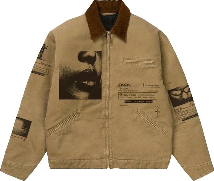 

Куртка Cactus Jack by Travis Scott System Work Jacket 'Tan', загар, Коричневый