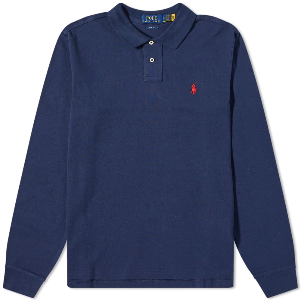 Slim fit long store sleeve polo ralph lauren