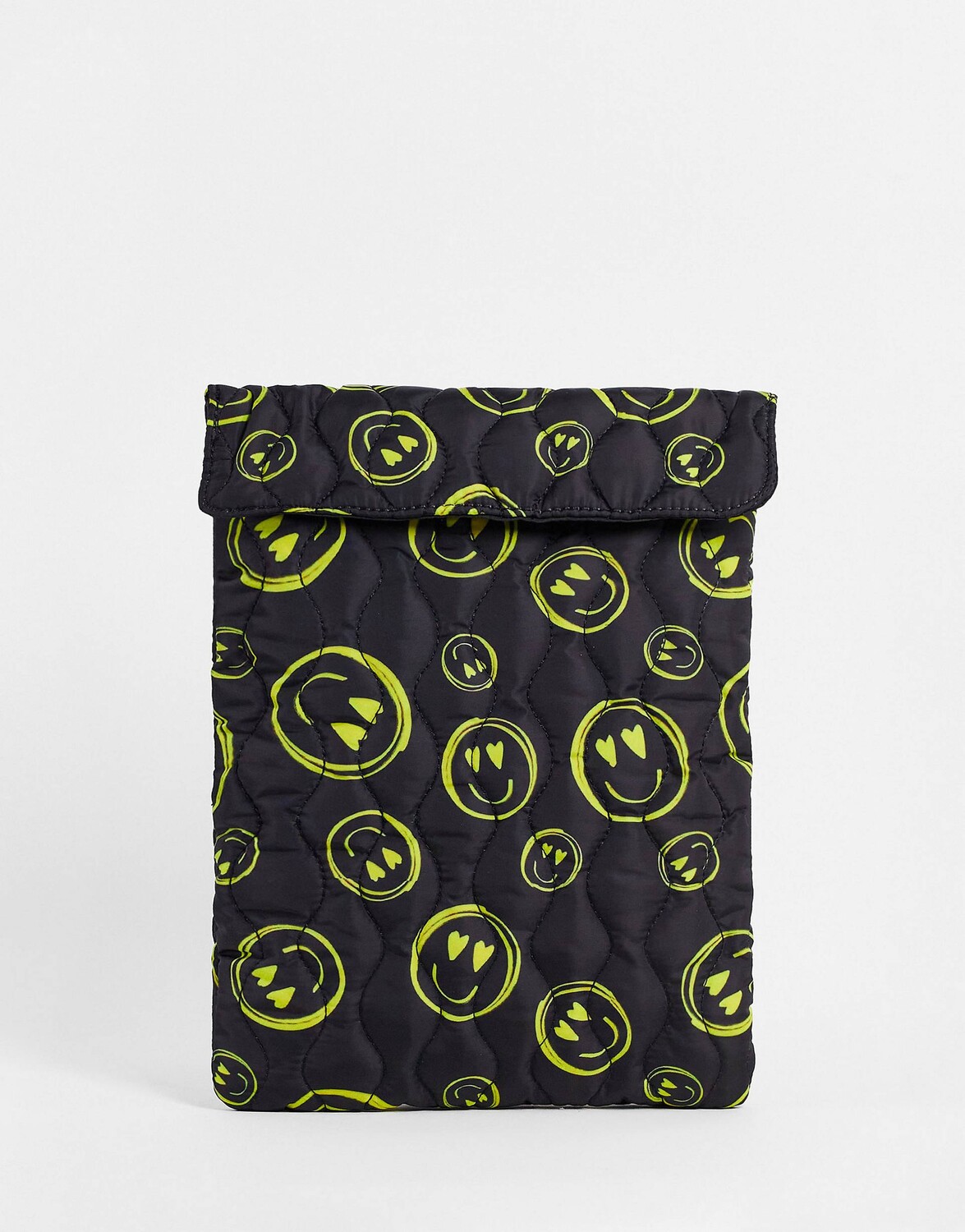 

Стеганый чехол для ноутбука с принтом счастливого лица ASOS DESIGN