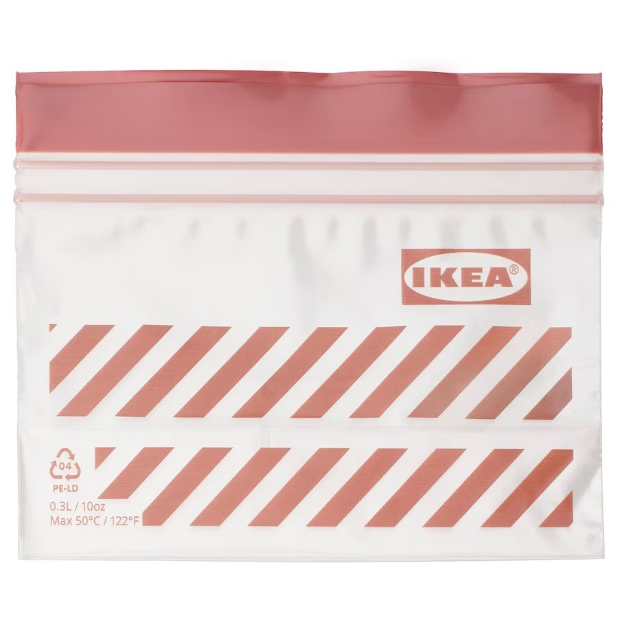 

Пакеты для хранения продуктов Ikea Istad Striped, красный, 0.3 л, 25 шт