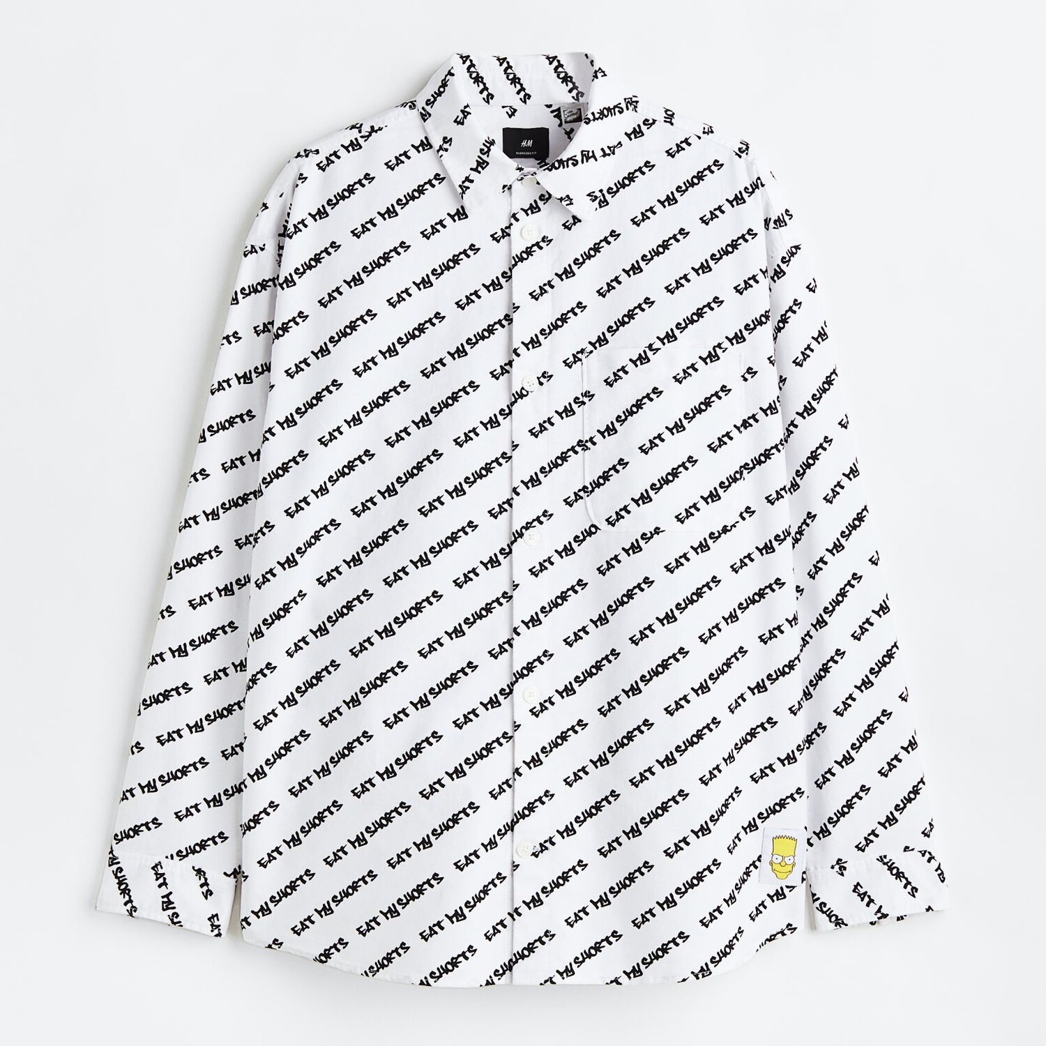 

Рубашка H&M x The Simpsons Oversized Oxford, белый