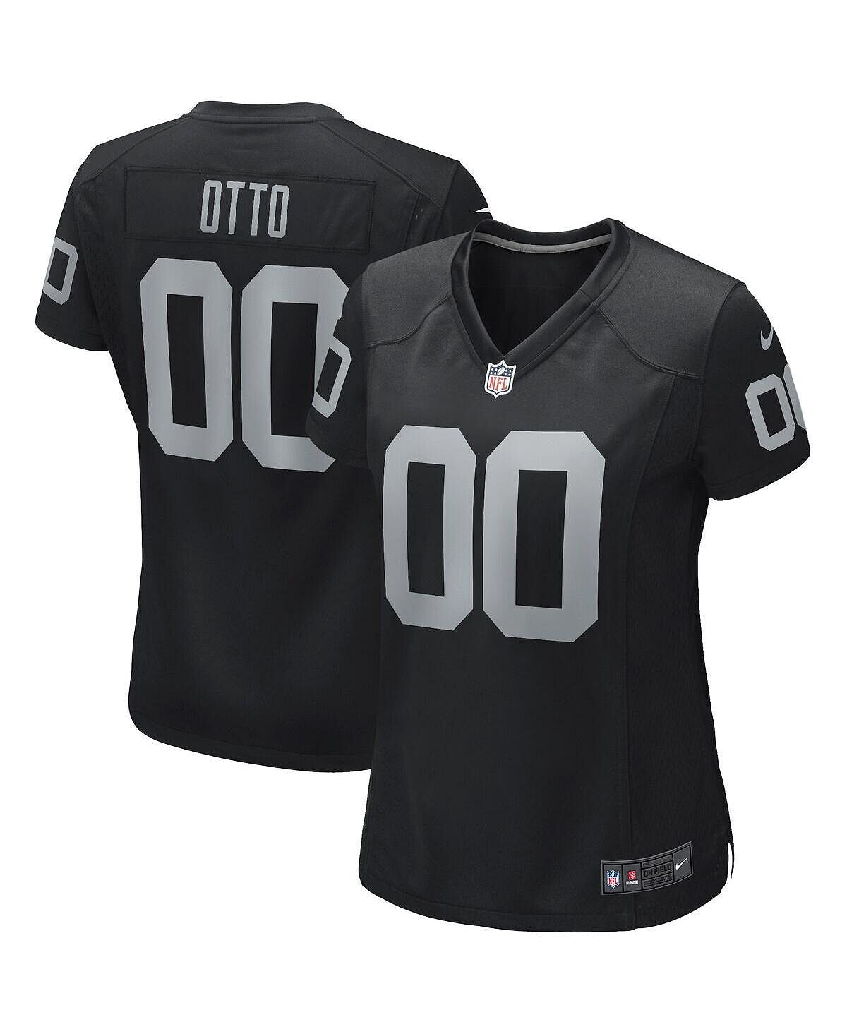 

Женская футболка jim otto black las vegas raiders game для пенсионеров Nike, черный