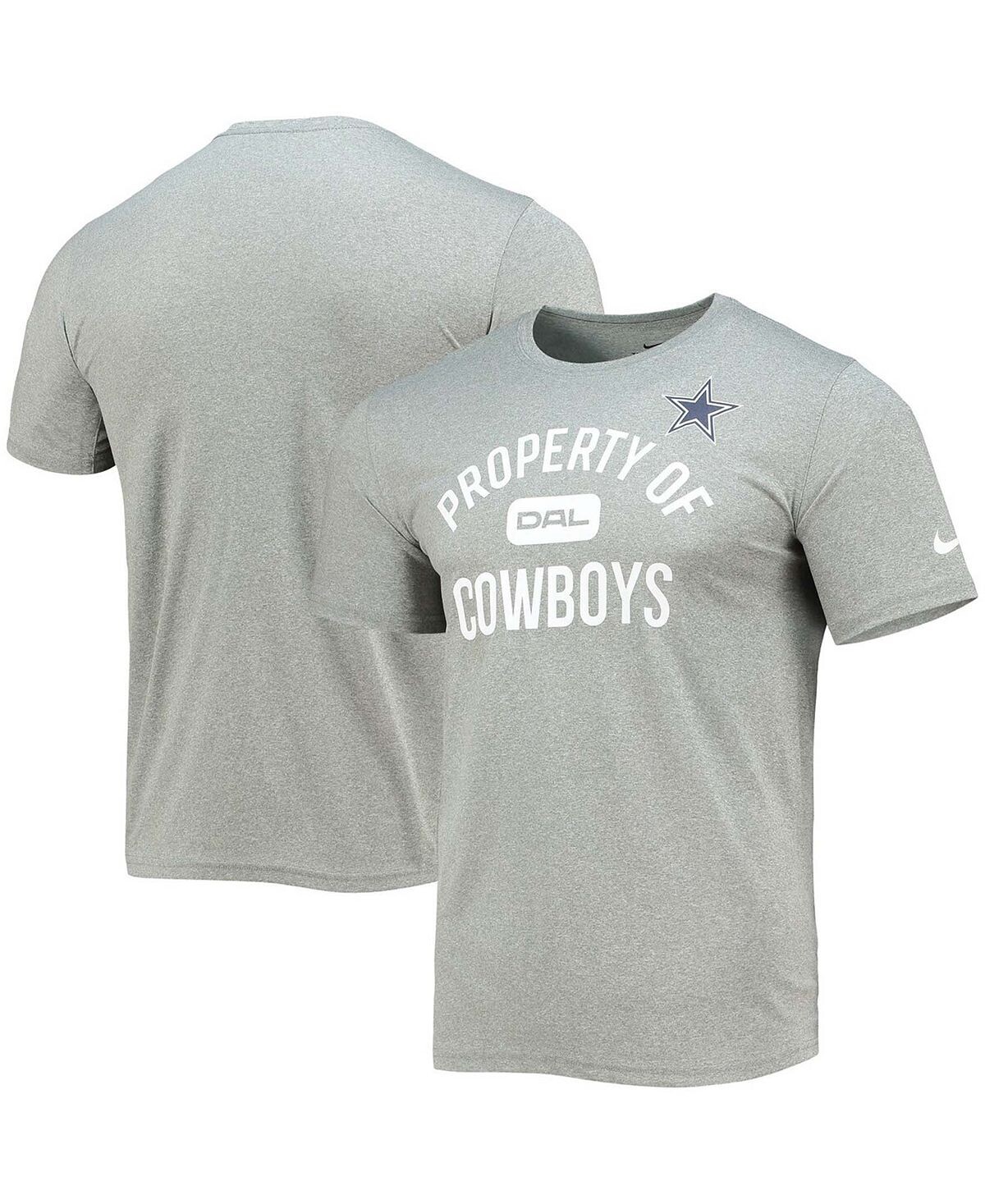 

Мужская темно-серая футболка dallas cowboys property of legend performance с меланжевым покрытием Nike, мульти