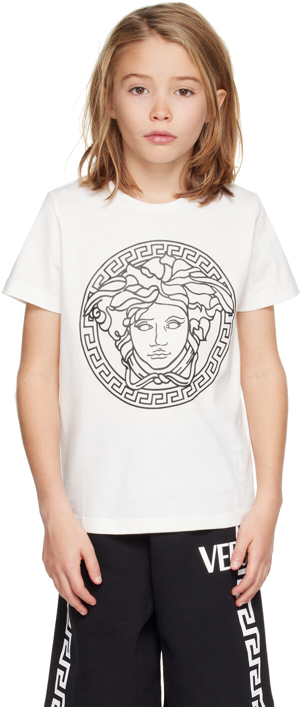 

Детская белая футболка с Медузой Versace